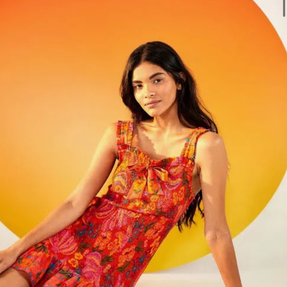 FARM RIO Red Spring Bananas Mini Dress, NWT, Size Small